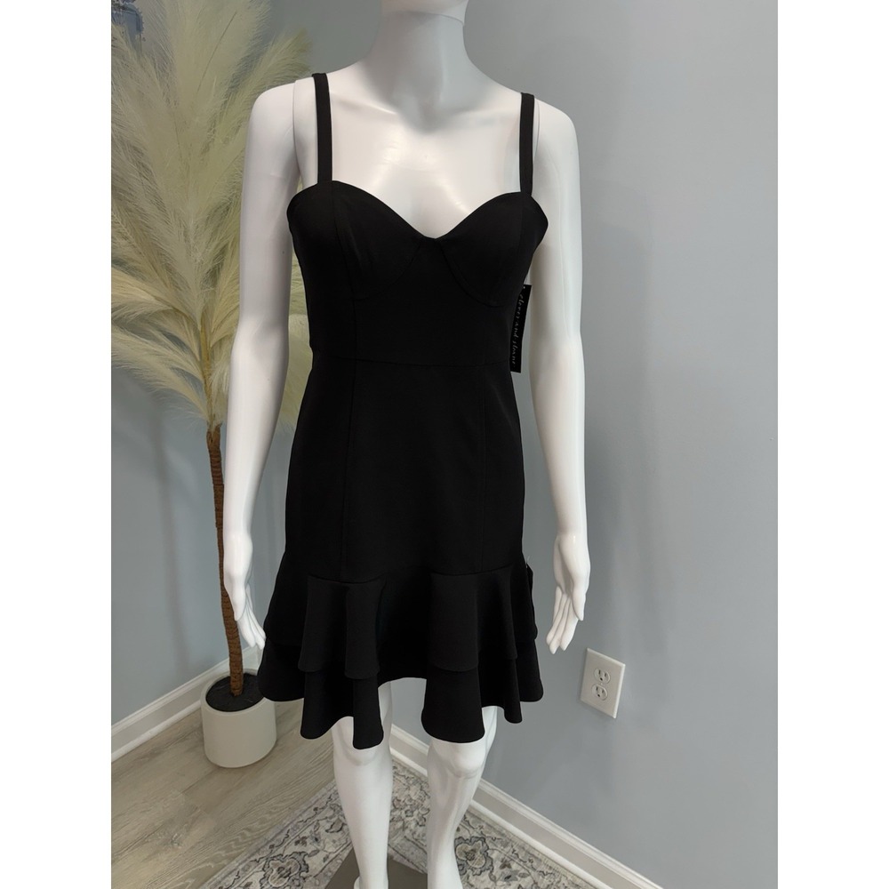 Clover & Sloane Black Fit & Flare Mini Dress Spaghetti Strap Women's S NWT LBD